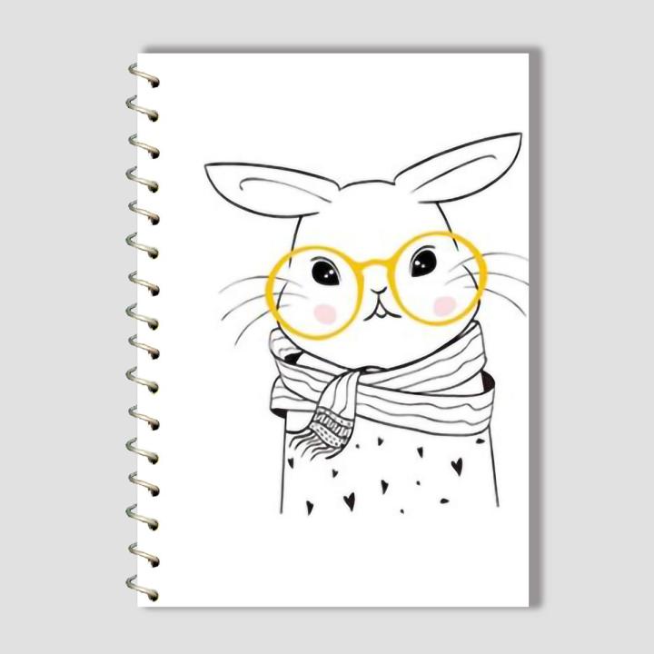 Spiral Notebook A4 or A5  -  Cute Rabbit