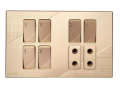 Button Sheet 6 Switches+2 Sockets Electric Switch Board- ECM Metal Series. 