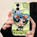 AMORVOR for Realme C11 2021 C20 C20A Back Cover With Holder Powerpuff Girls Texture Phone Case Wavy Edge Soft Silicone Cover. 