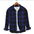 Men;s Long Sleeves Sky Blue Shirt With Under White T-Shirt. 