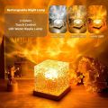 Dynamic Water Ripple Lamp Projector, Ocean Wave Light Projector, 3 Colors Touch Control, Rechargeable Crystal Night Lamp for Bedroom, Living Room, Gaming Room, Party, Bars. 
