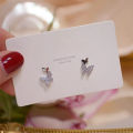 bellylady Women Butterfly Stud Earrings Luxury Zircon Simple Piercing Earrings Jewelry Gifts For Girls. 