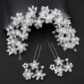 1 Set Wedding Headdress Accessories Hearband Haripin Handmade Flower Pearl Hair Band Headdress Flower Girl Hair. 