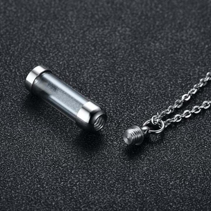 LOOKER Openable Glass Vial Necklace Women Pendant Memorial Ash Bottle Cremation Pet Urn Jewelry