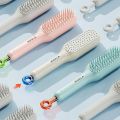Self Cleaning Hair Brush, One-Click Cleaning Telescopic Hair Comb, Anti-Static Telescopic Hairbrush, Anti-Hair Entangled Automatic Cleaning Portable Comb- Pink. 