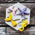 Mermaid shaped Silicone mold Versatile Ocean themed Professional Fondant mold Ocean theme Cake making Cake mold for Home baking Professional bakery DIY cake decorating Party desserts Ocean themed. 