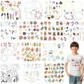 Cartoon plant flowers Stickers Heat Transfer PVC Patch Heat-sensitive patches Ironing stickers on Clothes DIY Appliques. 