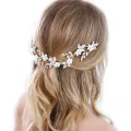Wedding Tiara Hair Accessories Clips Romantic Crystal Pearl Flower Hair Comb Rhinestone Decorate Birde Hair Pins Jewelry S6339. 