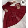 Embroidered Chiffon Maxi Dress with Trouser for Women – Full Flair 2-Piece Set. 