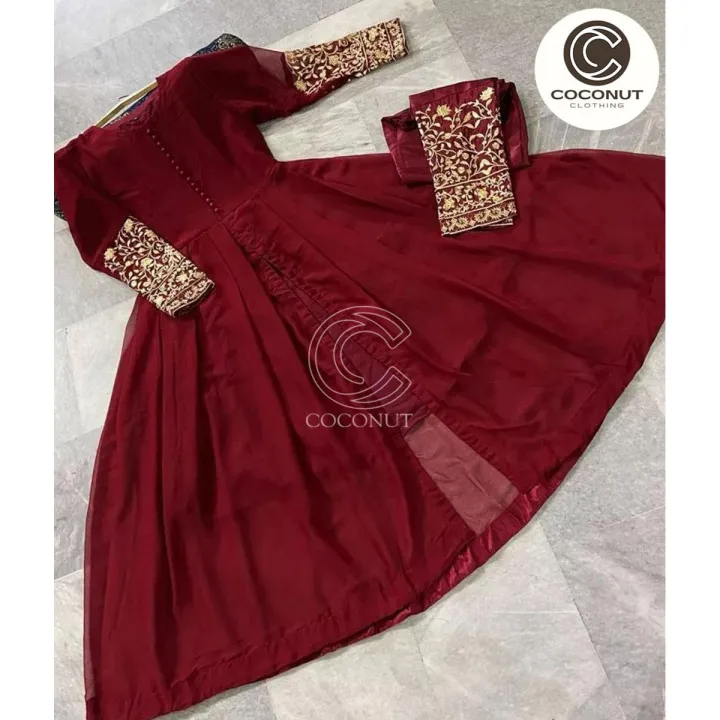 Embroidered%20Chiffon%20Maxi%20Dress%20with%20Trouser%20for%20Women%20%E2%80%93%20Full%20Flair%202-Piece%20Set%20-%20Image%202