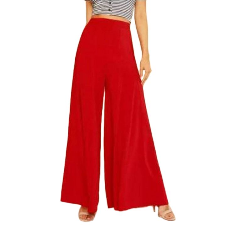 Queen Red Jersey Palazzo Pant For Women