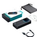 30W Power Bank 30000mAh（With USB to Type-C Cable 0.25m-Black）3 USB charging ports gives fast charging experience to iPhone Samsung Xiaomi Infinix Tecno Oppo Vivo Oneplus Realme Redmi And Other All Android JOYROOM JR-PBF03. 