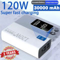 30000 mAh Remote Power Bank 120W Super Fast Charging. 