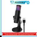 Professional USB RGB Microphone Condenser Mic For Gaming - Xtrike Me XMC-03 Microphones For Mobile, Tablets, Computers & Live Streaming - 360° Rotatable Omnidirectional Mic & 12 RGB Lighting Modes & Metal Body. 