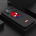 Hontinga for iPhone 13 Pro Max Case Cute Marvel Avengers Cartoon Spiderman Spider Man Phone Case Square Edge Silicone Cases Full Lens Cover Shockproof Protection Case. 