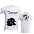 Game Of Thrones Winter Is Here Front And Back Ice And Fire (Stargaryen) T Shirt (White). 