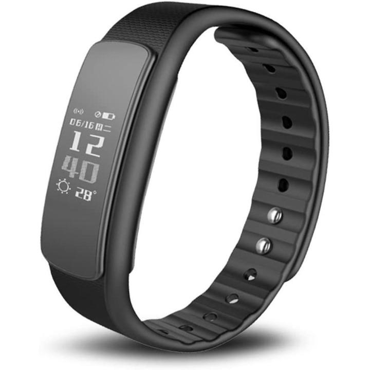 iWOWNfit I6 HR Activity Fitness Tracker Heart Rate Monitor, Bluetooth 4.0 IP67 Waterproof Smart Watch Bracelet, 0.96 Inch OLED Pedometer, Calorie Monitor, Sleep Monitor, Sedentary Reminder ect, Black