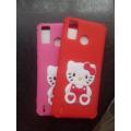 Tecno Spark 6 Go Hello Kitty Premium Quality with key chain Soft Back Cover Good looking / girlish Case For Girls. 
