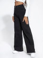 Women Black Wide Leg High Waist Denim Jeans | High Waisted Pants For Ladies | Factory Outlet. 
