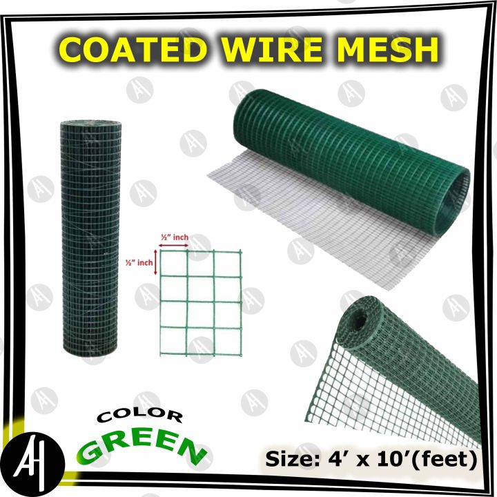 Wire Mesh - Coated - 4ft x 10ft - 1/2" x 1/2"