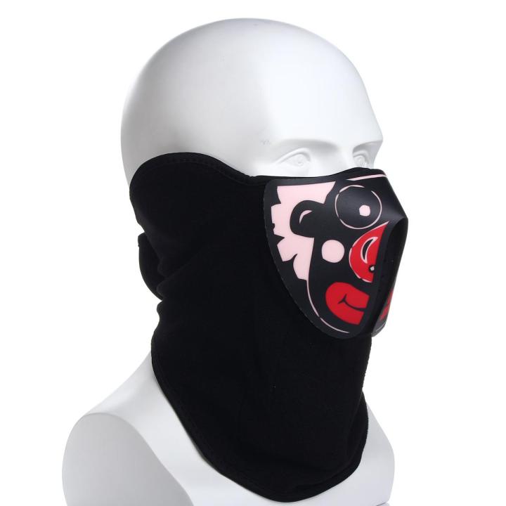 Flashing Half Face Mask Light Up Luminous Halloween Party Costume Raver ...