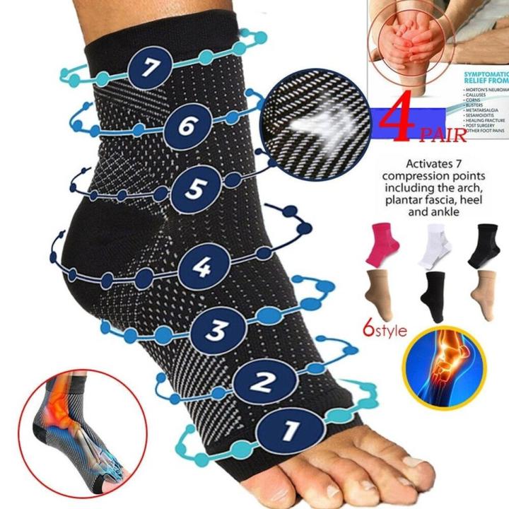 1Pair Foot Anti Fatigue Compression Socks Ankle Support Sleeve Circulation Relief Pain Sport Running Outdoor Ankle Brace Sock Daraz.pk