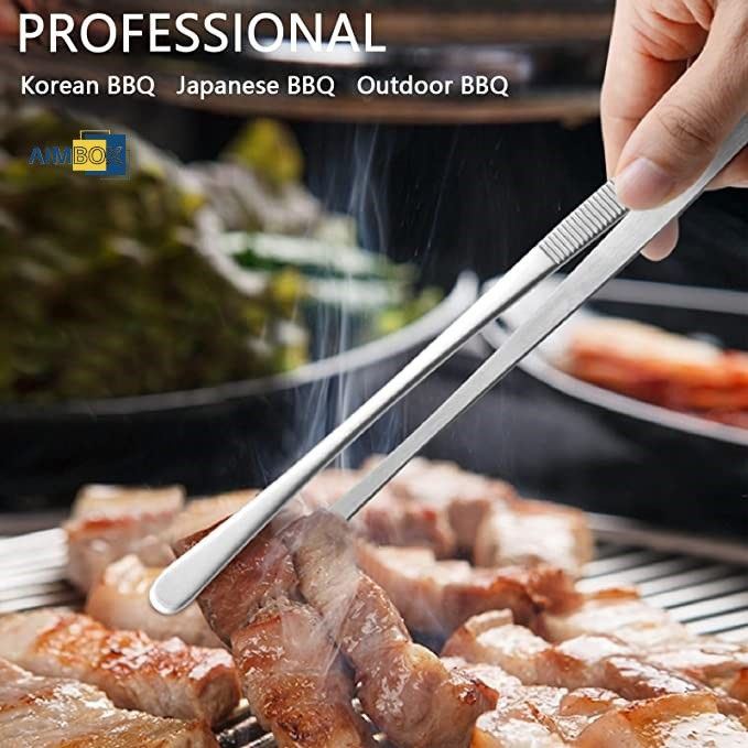 12''%20Cooking%20Tweezer%20Tongs,%202%20Pcs%20Stainless%20Steel%20Food%20Tweezers%20Set,%20Professional%20Kitchen%20Long%20Tweezers%20for%20Cooking,Sea%20food,BBQ,Multi-use%20-%20Image%205