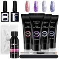 Phoenixy Poly Nail Gel Set 4/6/9Pcs Nail Building Gel For Quick Extension Nail Manicure Gel Finger Extend Mold Nail Art Tool Kit. 