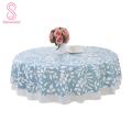 PVC Waterproof Flower Lace Round Tablecloth Kitchen Dining Table Cover Decor. 