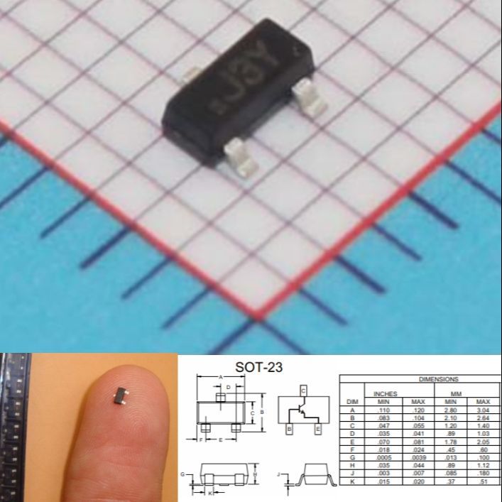 10pcs S8050 J3Y SOT-23 NPN Transistor SMD