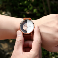 TOMI T080 Half Transparent Women Watch Leather Strap Casual Girls Wrist Watch Fashion Girls Watch. 