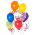 5 MULTICOLORS BALLOON AND 5 CONFETTI FILLED BALLOONS ( PACK OF 10 LATEX BALLOONS ). 