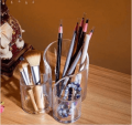 Cosmetic Makeup Organizer Transparent Acrylic Storage Box 3 Compartments. 