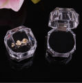 New H007 Factory direct sales 4*4 Transparent Crystal Ring Box Acrylic Ring Box Earring Jewelry Box Wholesale. 