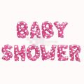 BABY SHOWER FOIL BALLOON - WELCOME BABY PARTY FOIL BALLOON - PINK WORD FOIL BALLOONS. 