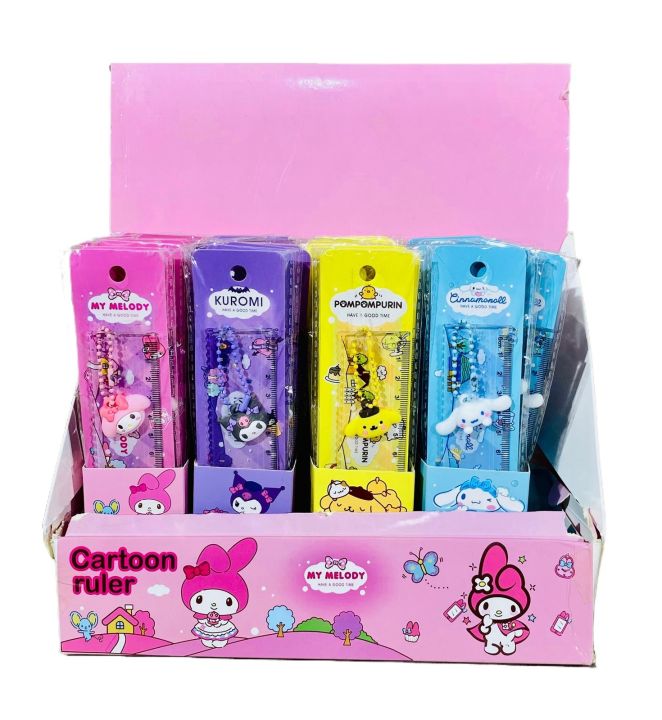 My Melody Kuromi Cinnamoroll Pompompurin Cartoon Ruler 1Pcs for Kids ...