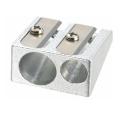 Two Hole Fancy Pencil SharPener Mini Simple Shape Design 39762 (Pack Of 3). 