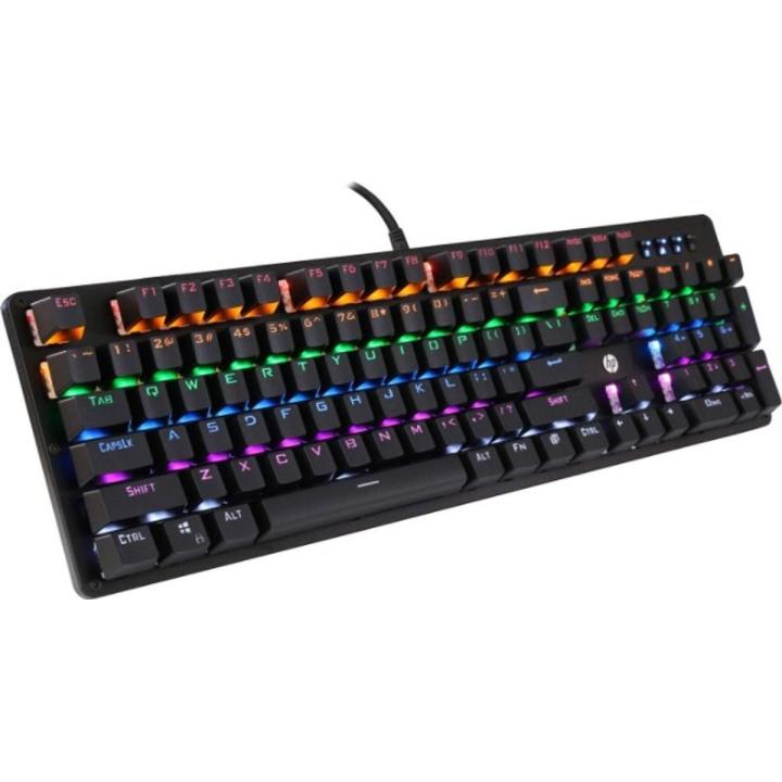 HP%20GK100F%20Wired%20Full%20Size%20RGM%20Backlit%20Mechanical%20Gaming%20Keyboard,%207%20LED%20Indicators,%20Mechanical%20Blue%20Switches,%20Single%20Piece%20Metal%20Panel,%20Double%20Injection%20Key%20Caps,%20and%20Window%20Key%20Lock%20-%20Image%202