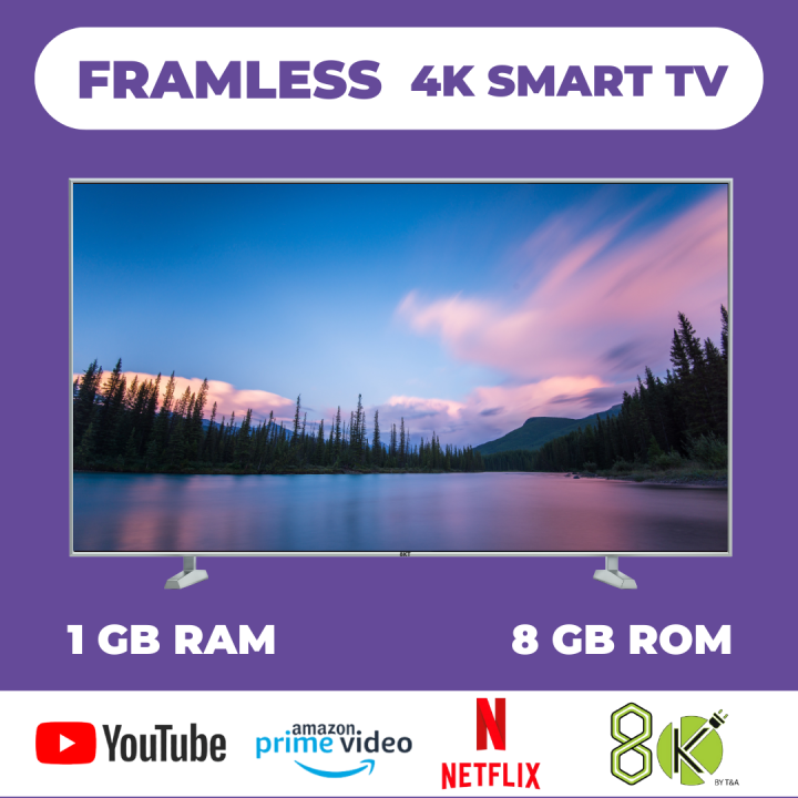 8k T 50 INCH Smart Android LED TV - Full HD Resolution - 50 Inch LED TV - 1 Year Warranty with Frame