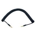 3.5mm Male to Male Jack 4 Pole Extension Aux Audio Ced Spiral Cable 1.5M. 