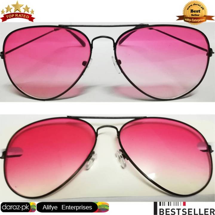Night Vision Glasses Aviator Style Shape Double Shade Day Night Glasses Mens Women Sunglasses - Pink