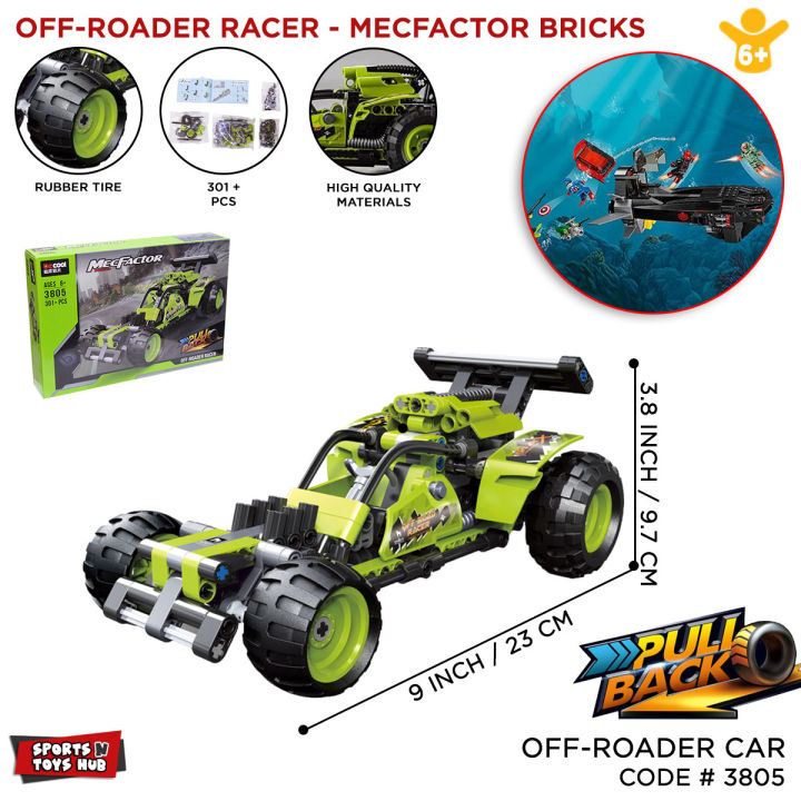 Decool Technology Building Blocks: Off-Road Racing MecFactor: Powered Pullback Buggy Technic Series, Creative Racing Car Toys Plastic Educational Building Blocks DIY Bricks Car Model Play Set For Kids Build Your Skill Gift For Boys & Girls, Code: 3805