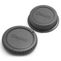 Combo Pack - Canon Body Cap & Canon Lens Back Cap Kit, Canon EOS 60D 70D 77D 80D 7D 5D Mark II III IV 750D 760D Rebel T7 T6 T6i T7i T6S T4i T5i T5 Camera Body & EF Lens Replaces Design Camera Body Cap & Camera Rear Lens Cover compatible Canon RF-3. 