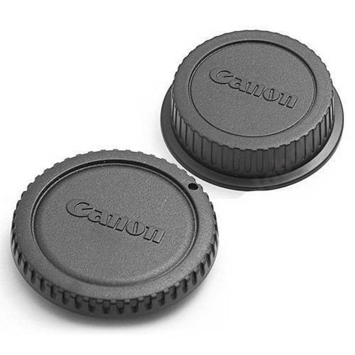 Combo Pack - Canon Body Cap & Canon Lens Back Cap Kit, Canon EOS 60D 70D 77D 80D 7D 5D Mark II III IV 750D 760D Rebel T7 T6 T6i T7i T6S T4i T5i T5 Camera Body & EF Lens Replaces Design Camera Body Cap & Camera Rear Lens Cover compatible Canon RF-3