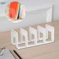 Book Stand Four Section Sturdy Acrylic Bookends Handbag Divider Shelf for Table Study Room Bookcase. 
