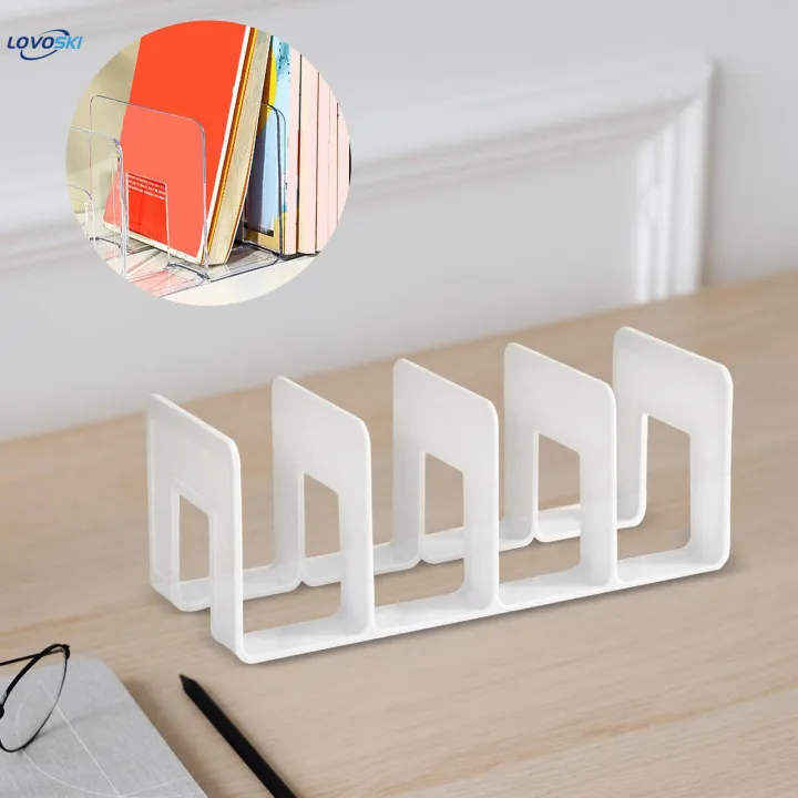 Book%20Stand%20Four%20Section%20Sturdy%20Acrylic%20Bookends%20Handbag%20Divider%20Shelf%20for%20Table%20Study%20Room%20Bookcase%20-%20Image%205