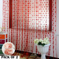 Pack Of 2 Pcs 100*200cm Door Window Curtain Heart Design Wedding Bedroom Living Room Partition Decoration / curtain  room decorations/ decor items  / decorations. 