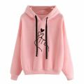 Pink Love Charm Fleece Full Sleeves Pull Over Hoodie. 