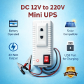 DC to AC Mini Power Inverter 12V to 220V 30W | Portable Car Power Converter with USB Output | Battery & Solar Supported Inverter for Mobile Charging Travel Home Use. 