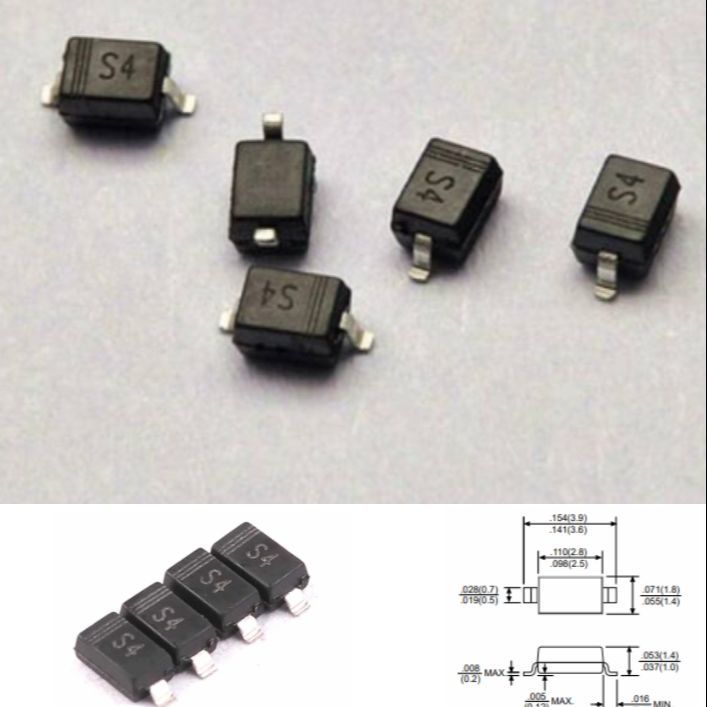 10pcs 1A 40V 1N5819 S4 Schottky Diode SOD323 B5819WS SMD